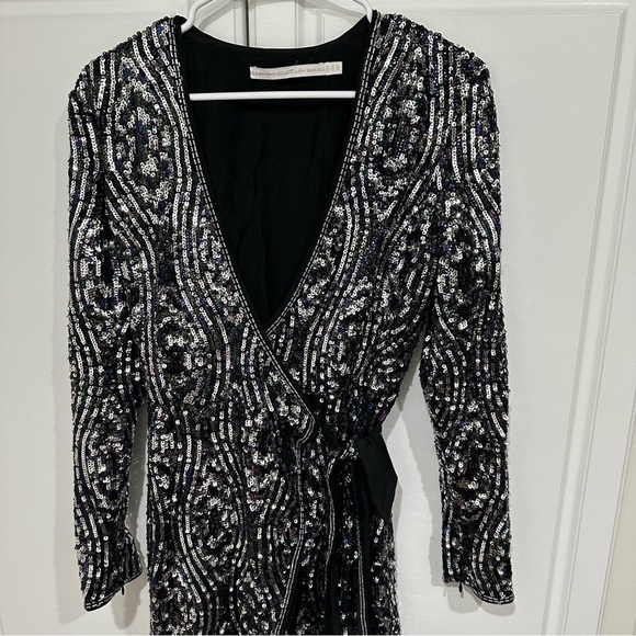 Rodarte x & Other Stories Sequined Silk Wrap Dress size 4 - Picture 6 of 15